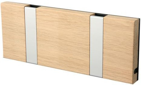 Loca Knax Horizontal Coat Rack 2 ganchos, roble no tratado/gris