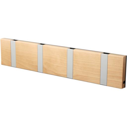 Loca Knax Horizontal Coat Rack 4 ganchos, abedul en aceitismo/gris