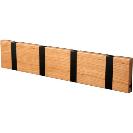 Loca Knax Horizontal Coat Rack 4 ganchos, cereza engrasada/negra