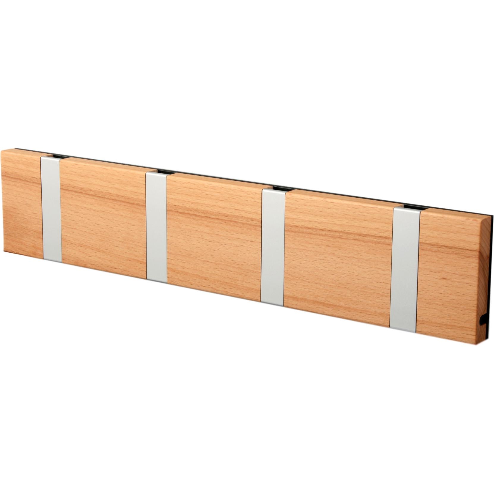 Loca Knax Horizontal Coat Rack 4 ganchos, hayas núcleo/gris