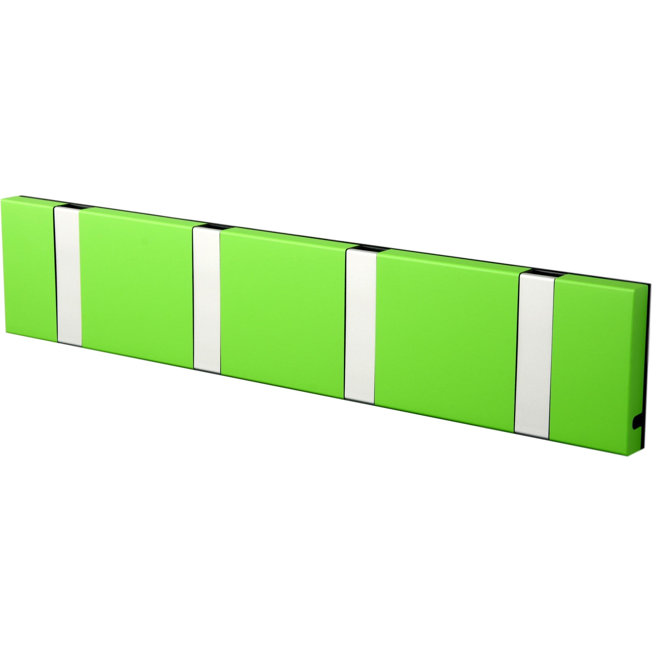 Loca Knax Horisontal Coat Rack 4 Hooks, Lime/Gray