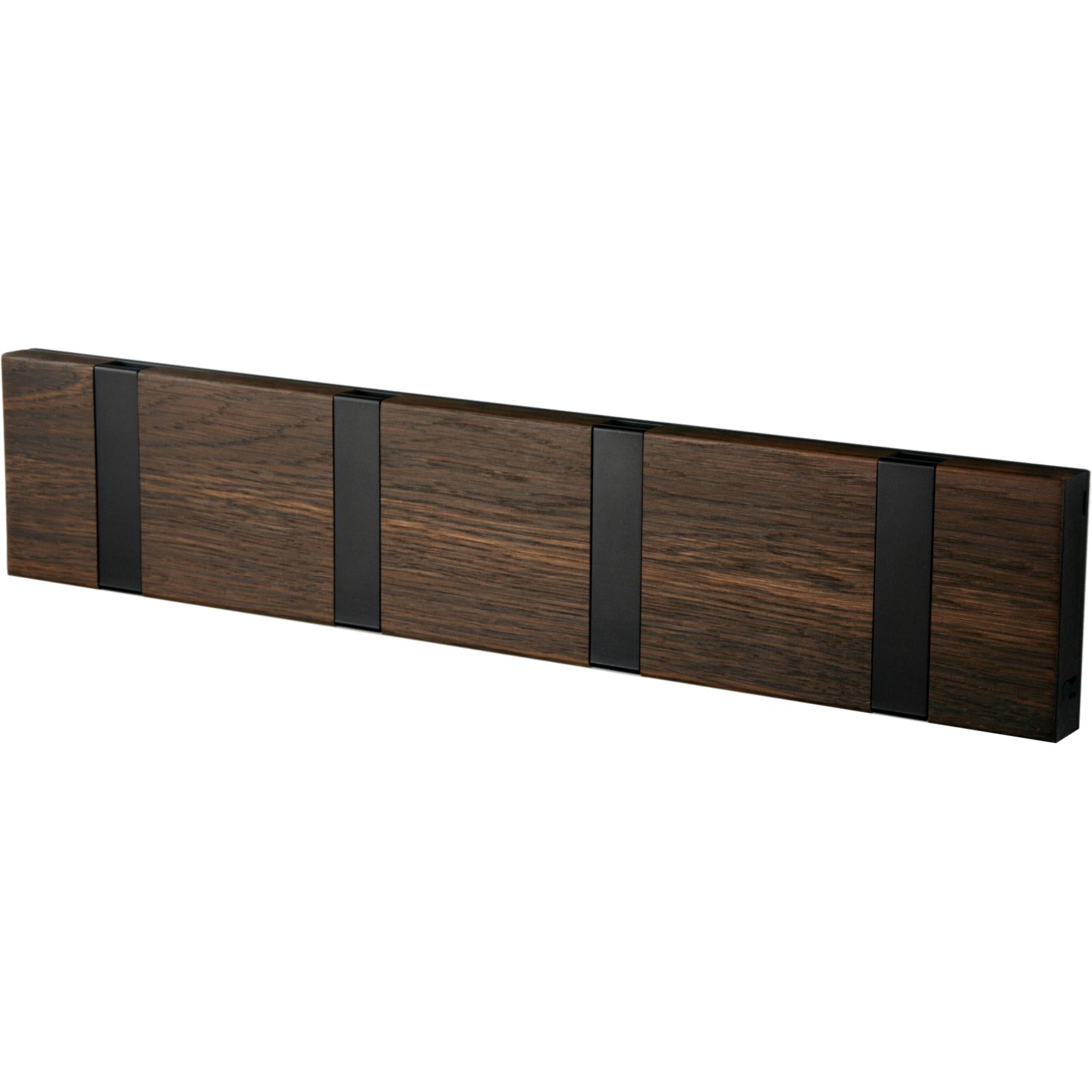 Loca Knax Horizontal Coat Rack 4 Hooks, Oak Tabac/Black