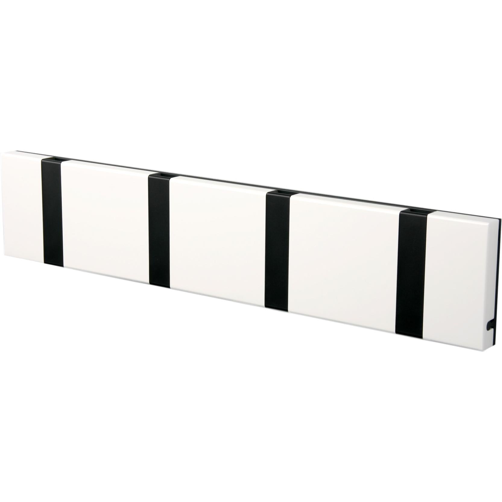 Loca Knax Horizontal Coat Rack 4 ganchos, blanco/negro