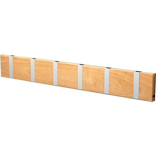 Loca Knax Horizontal Coat Rack 6 ganchos, abedulado o engrasado/gris