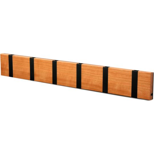 Loca Knax Horizontal Coat Rack 6 Hooks, Cherry Oiled/Black