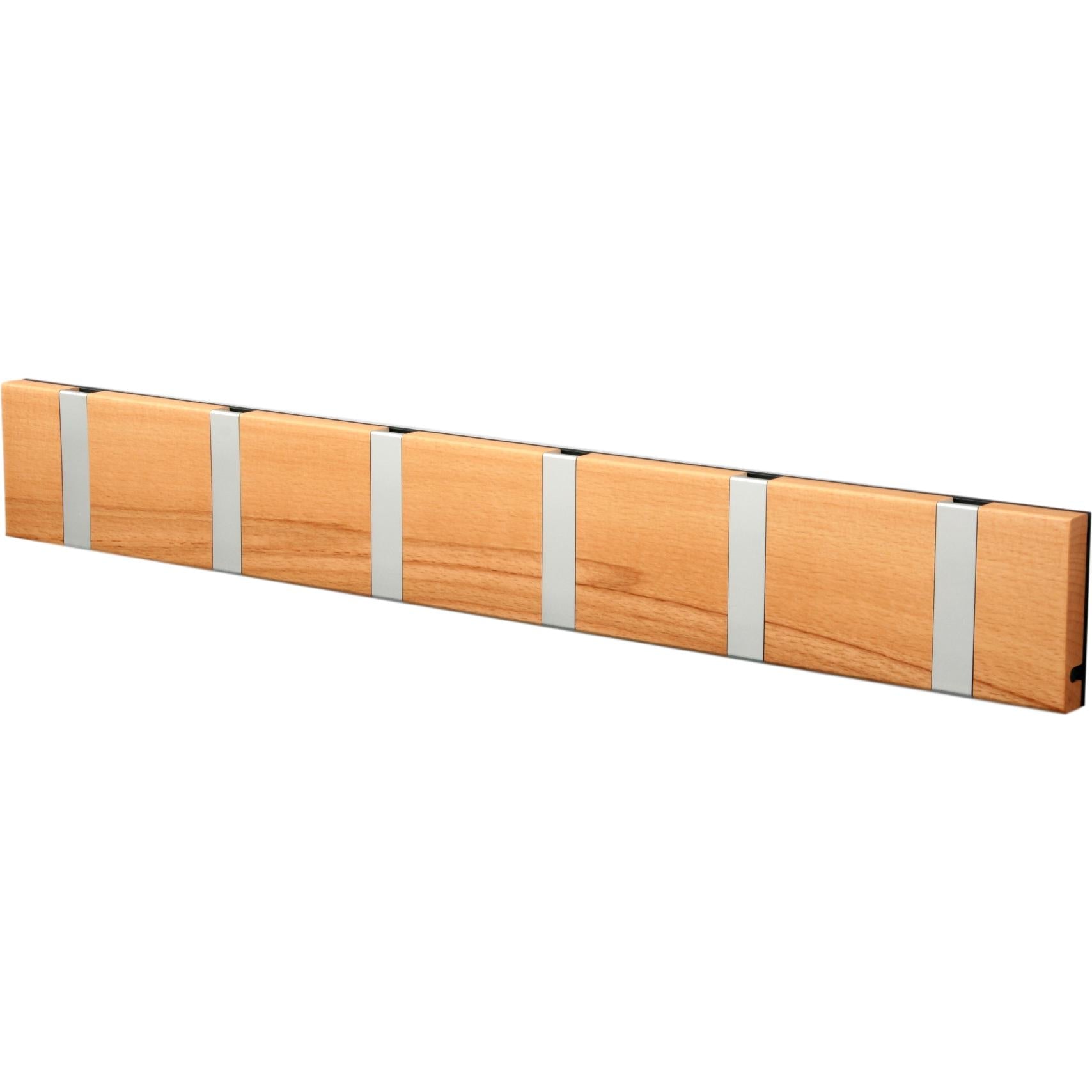 Loca Knax Horizontal Coat Rack 6 ganchos, hayas núcleo/gris