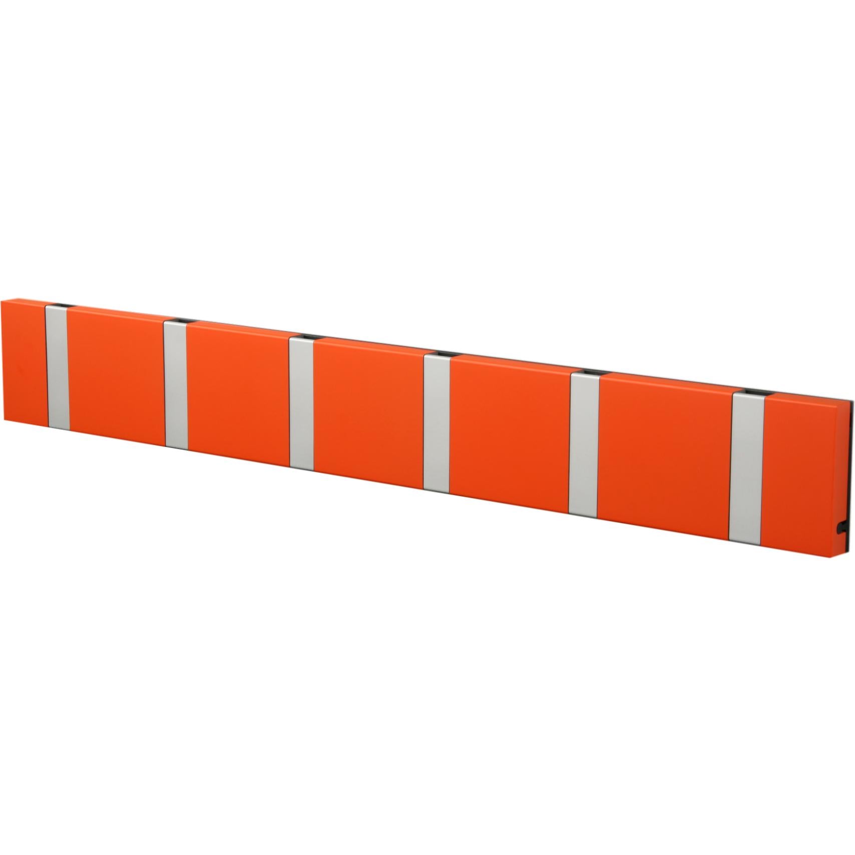 Loca Knax Horizontal Coat Rack 6 ganchos, naranja caliente/gris