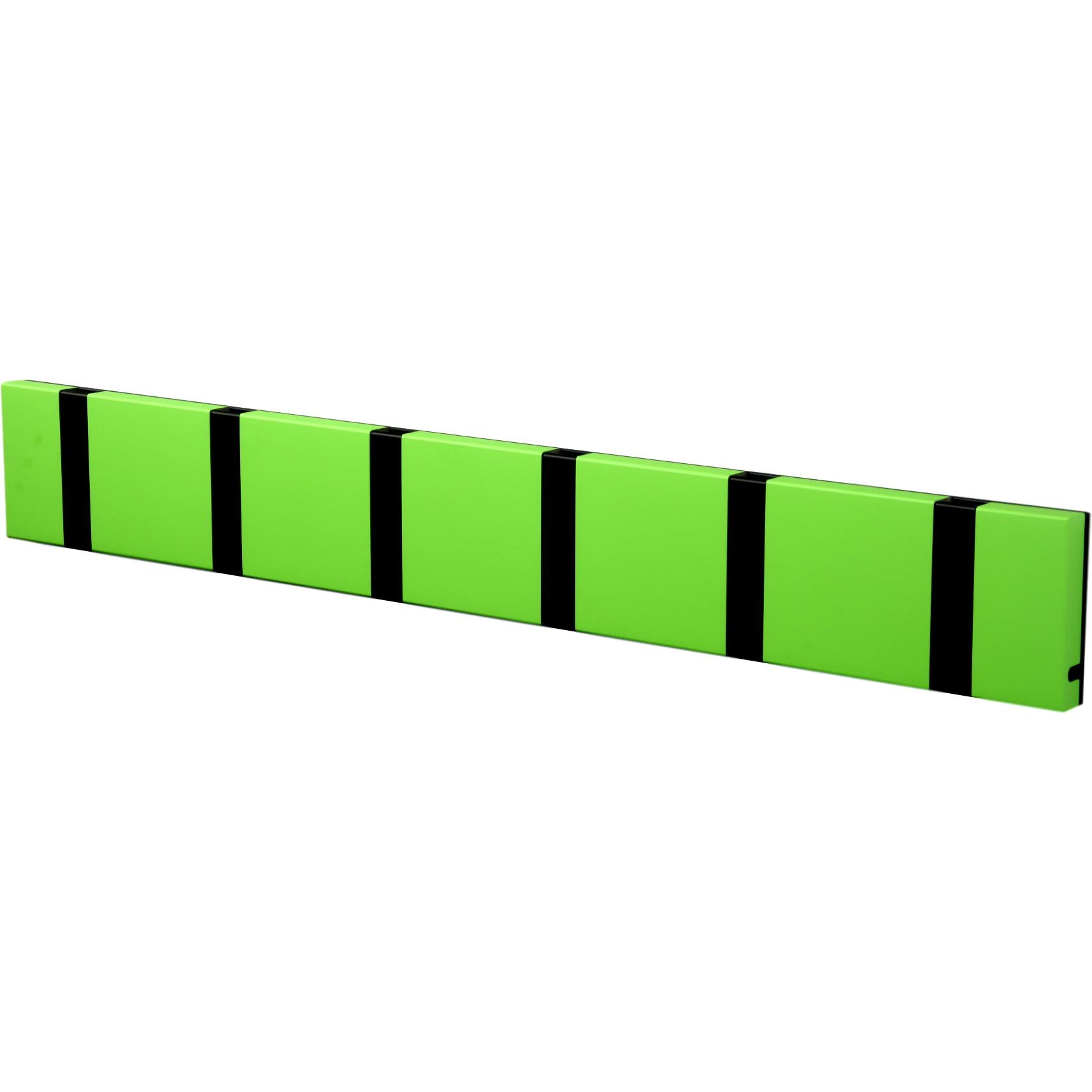 Loca Knax Horizontal Coat Rack 6 Hooks, Lime/Black