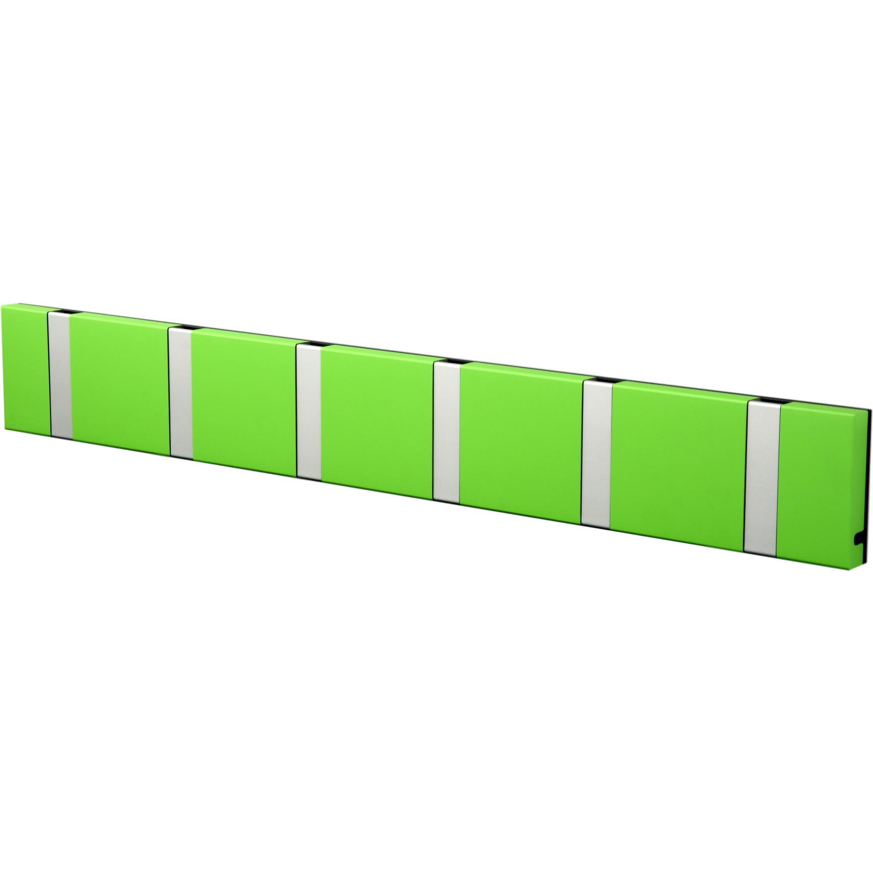 Loca Knax Horisontal Coat Rack 6 Hooks, Lime/Gray