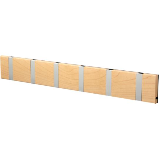 Loca Knax Horizontal Coat Rack 6 ganchos, enjabón de arce/gris