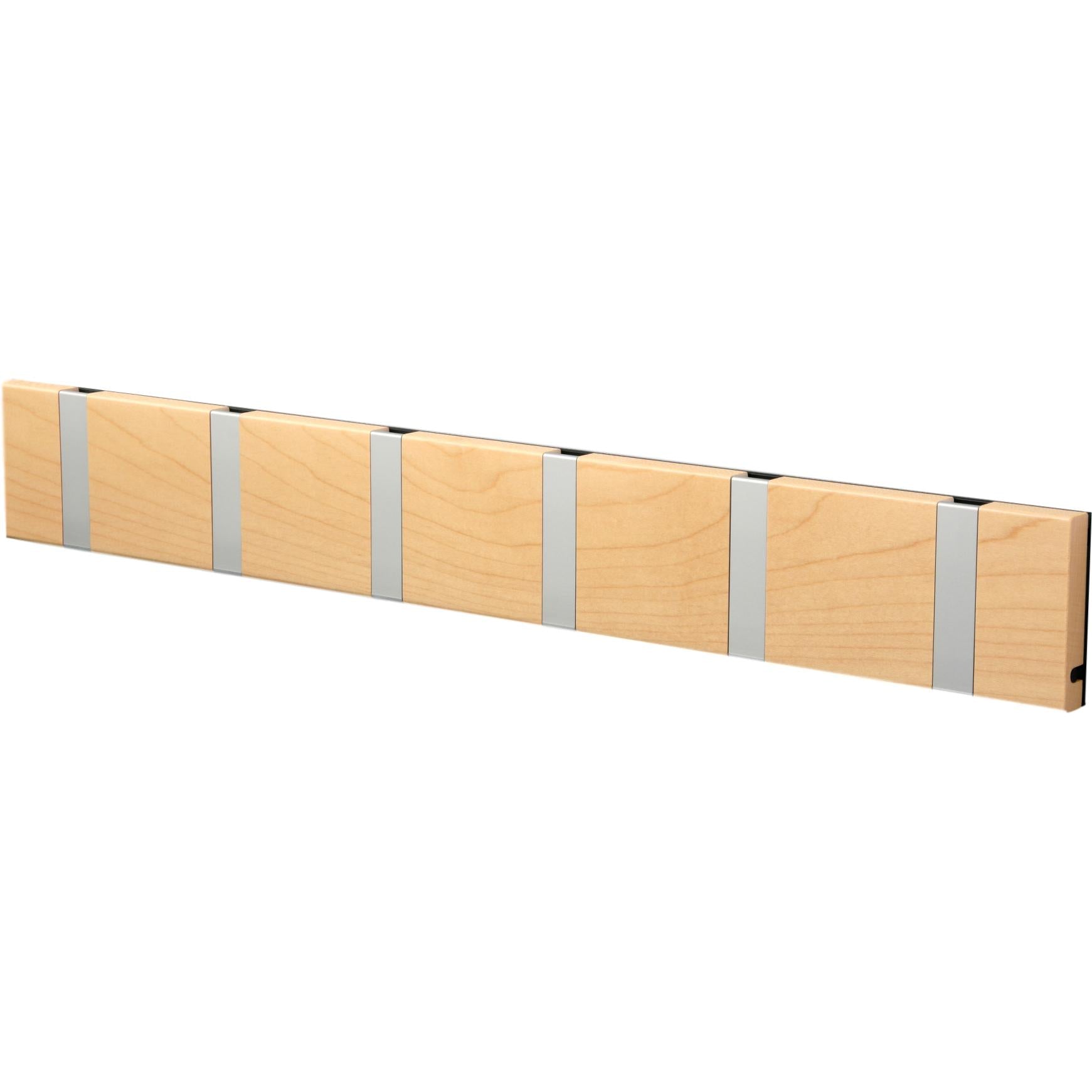 Loca Knax Horizontal Coat Rack 6 ganchos, arce/gris