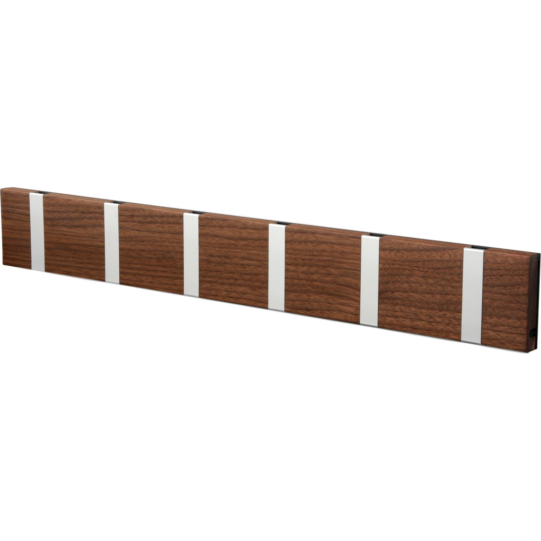 Loca Knax Horisontal Coat Rack 6 Hooks, Walnut/Gray