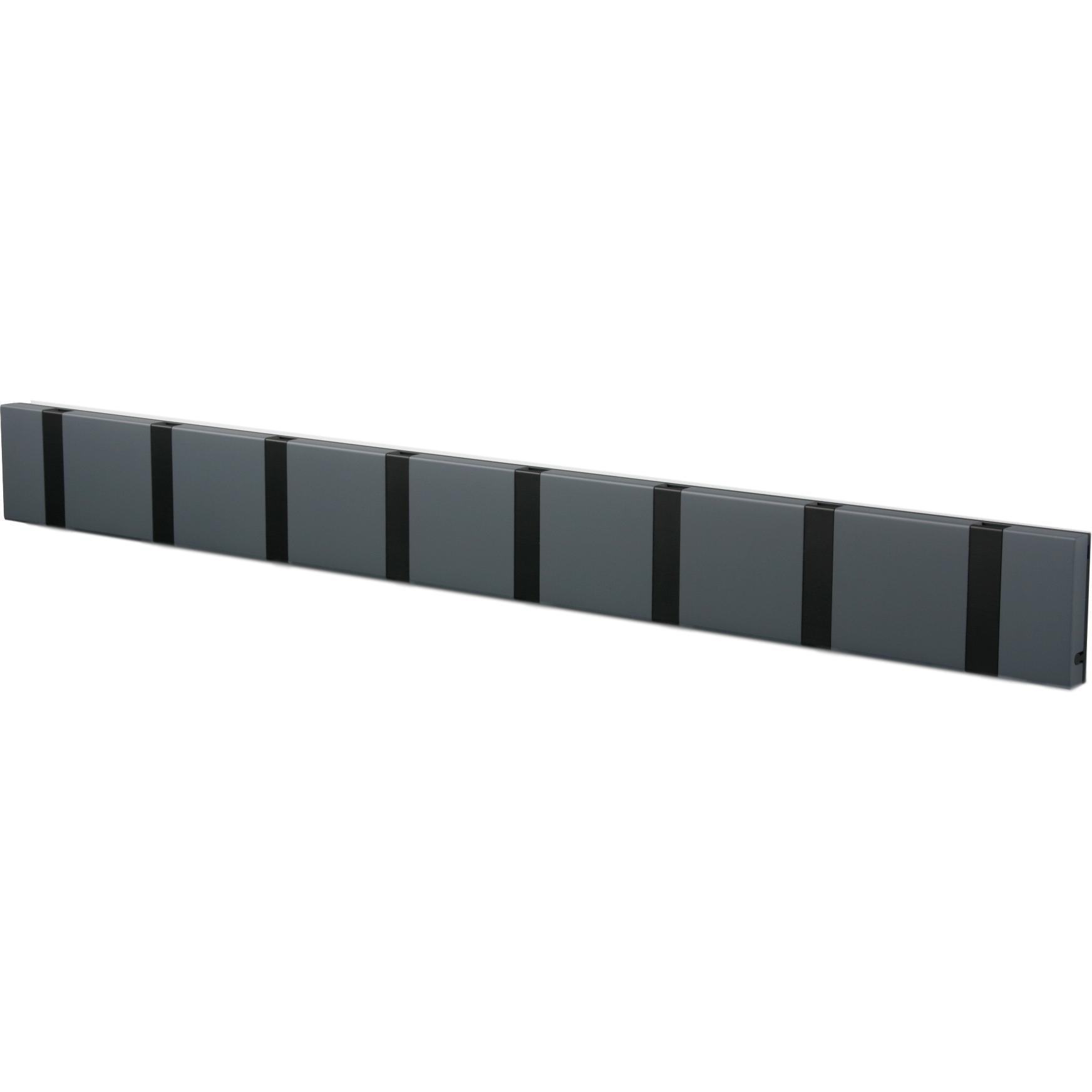 Loca Knax Horizontal Coat Rack 8 Hooks, Anthracite/Black