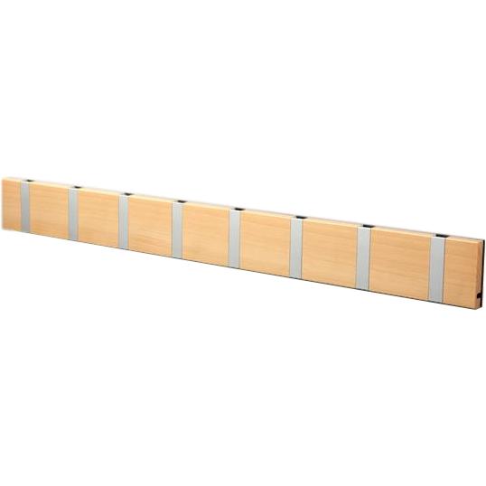 Loca Knax Horisontal Coat Rack 8 Hooks, Beech Oiled/Gray