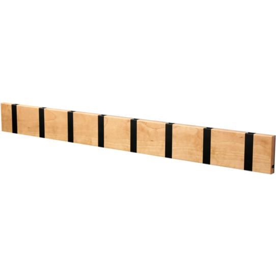 Loca Knax Horizontal Coat Rack 8 ganchos, jabón de abedul/negro