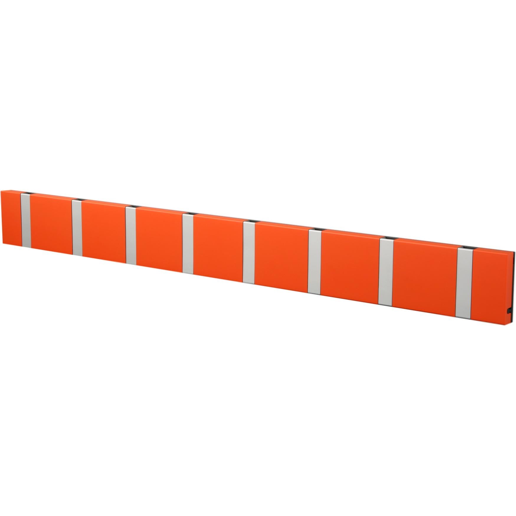 Loca Knax Horizontal Coat Rack 8 Haken, heißes Orange/Grau