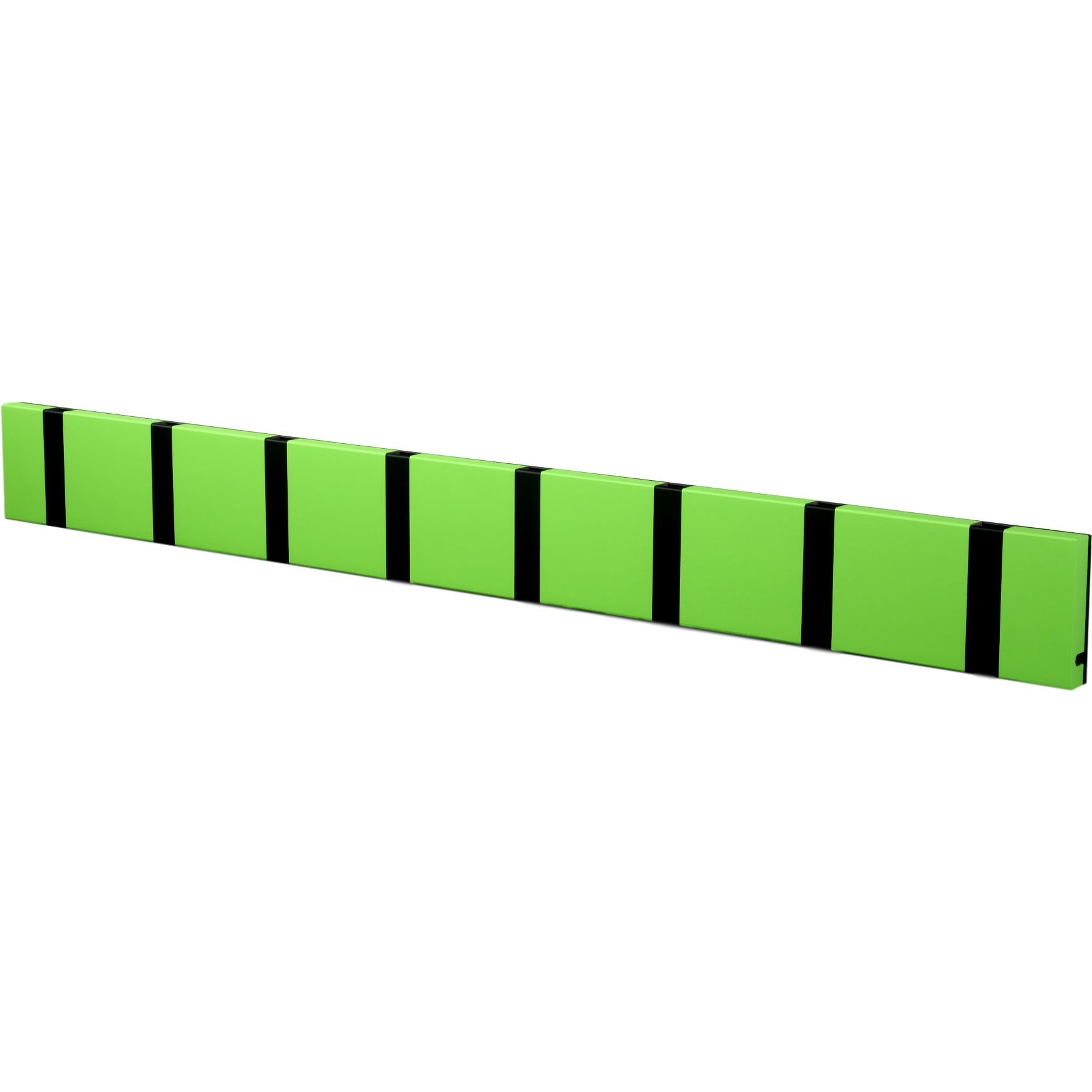 Loca Knax Horizontal Coat Rack 8 Hooks, Lime/Black