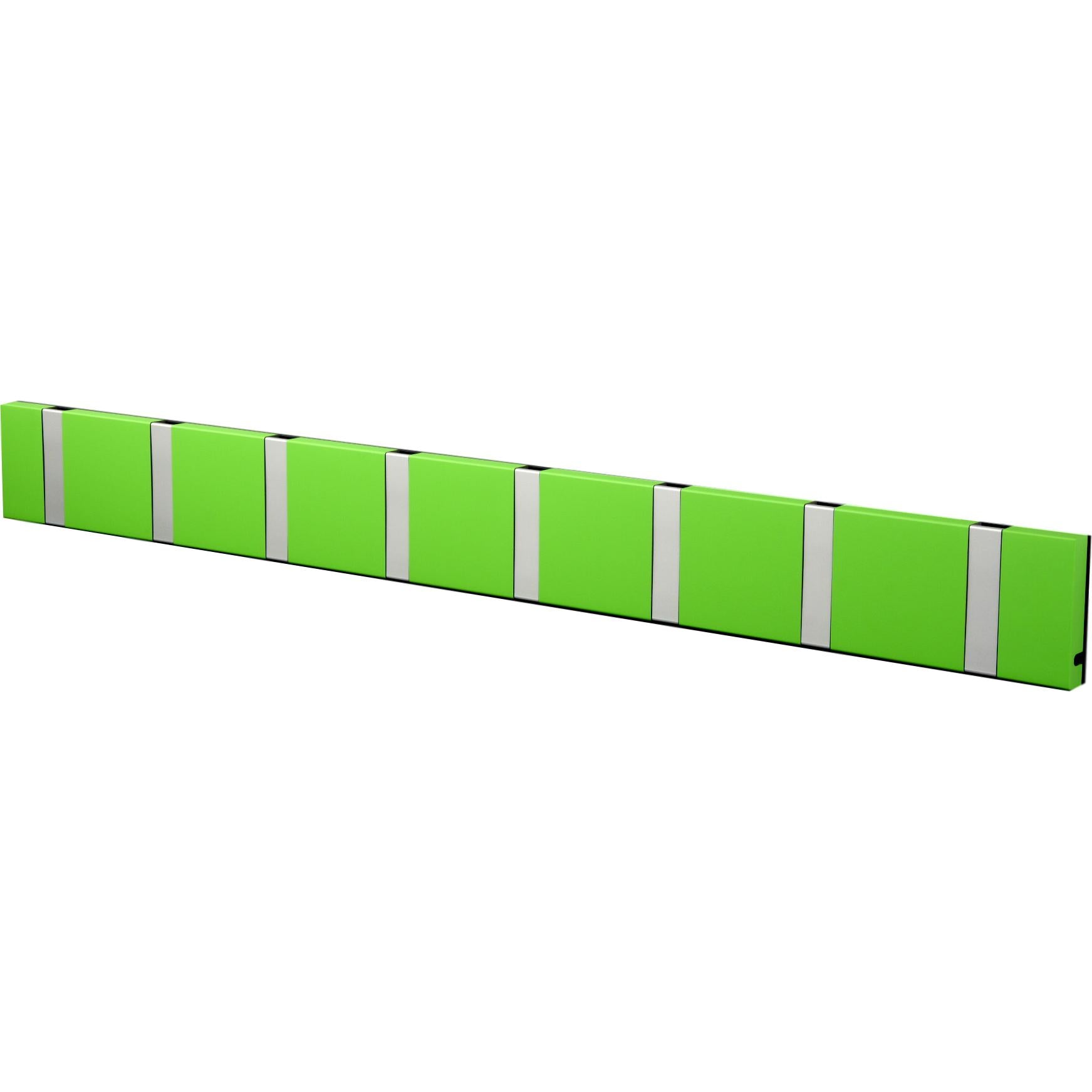 Loca Knax Horizontal Coat Rack 8 Hooks, Lime/Grey