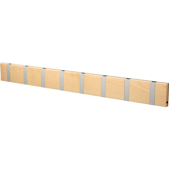 Loca Knax Horizontal Coat Rack 8 Hooks, Maple Oiled/Grey