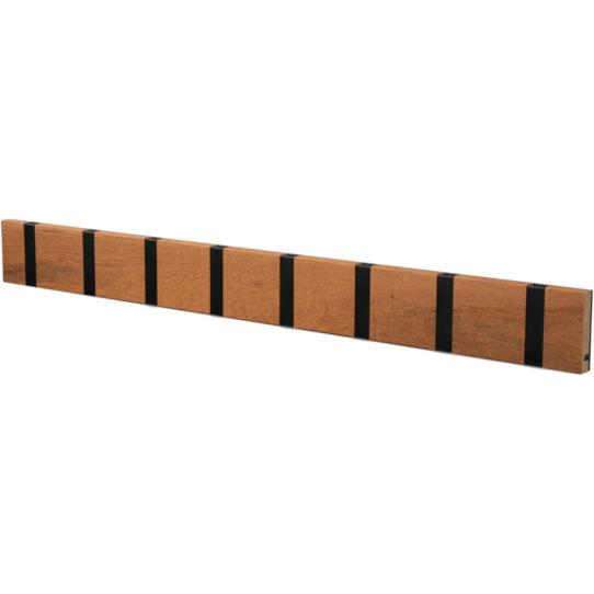 Loca Knax Horizontal Coat Rack 8 Hooks, Teak Oiled/Black