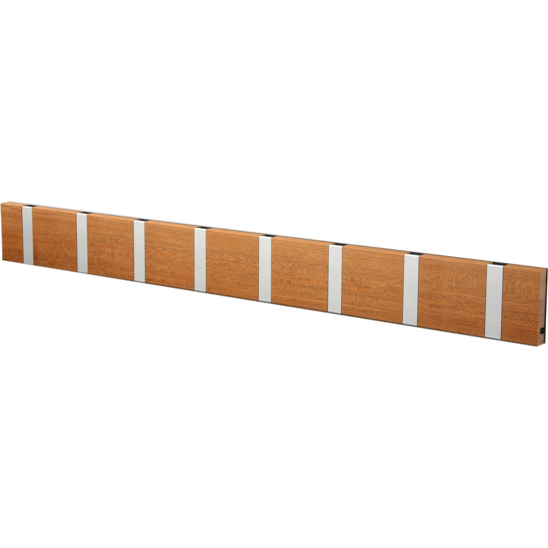 Loca Knax Horisontal Coat Rack 8 kroge, teak ubehandlet/grå