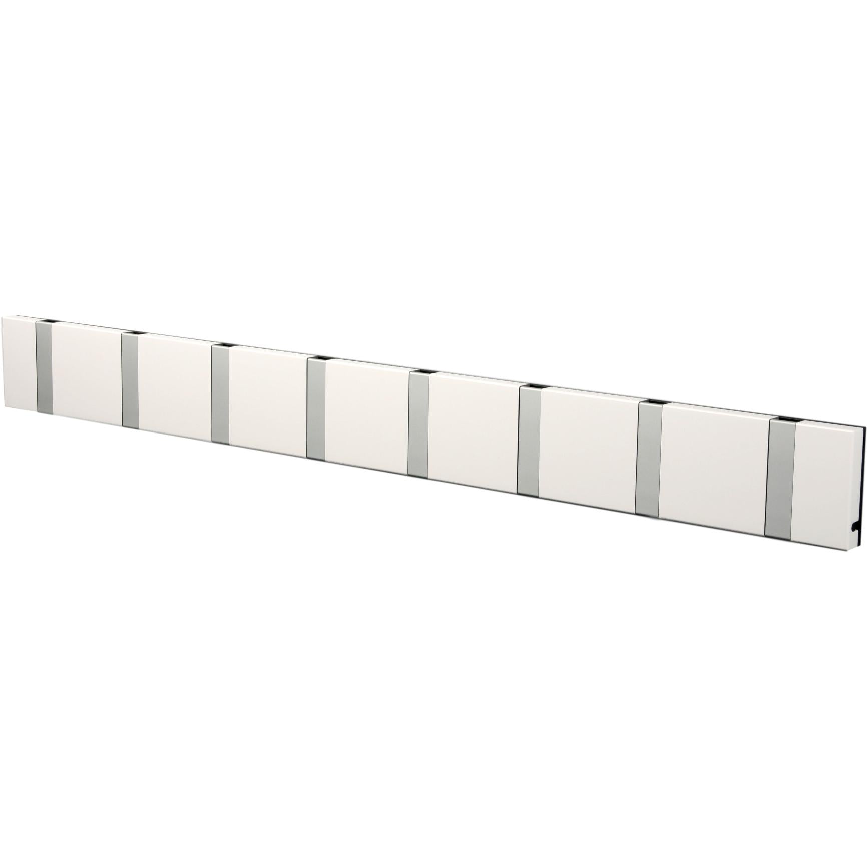 Loca Knax Horizontal Coat Rack 8 Hooks, White/Grey