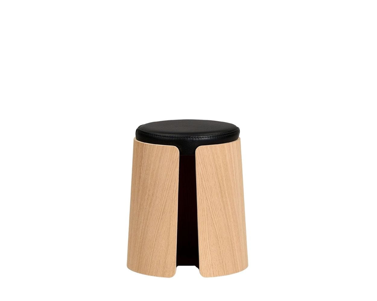 [product_category]-Loca Knax Stool Oak Soaped/Black Leather Cushion, Small-LOCA-5711394954415-140298-LOC-1