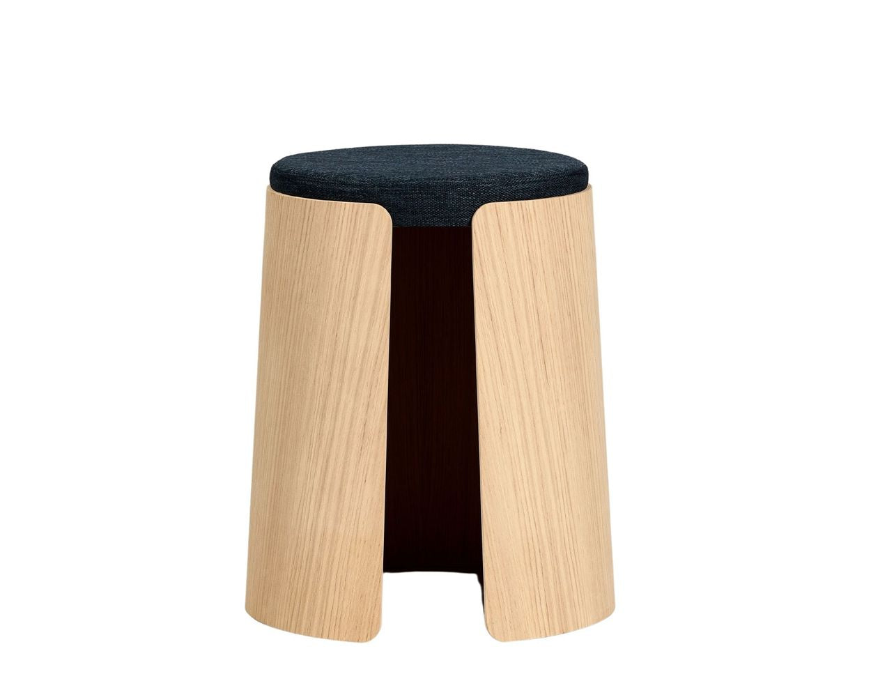 Loca Knax Stool Eiche Seifen/dunkelblaues Stoffkissen, groß