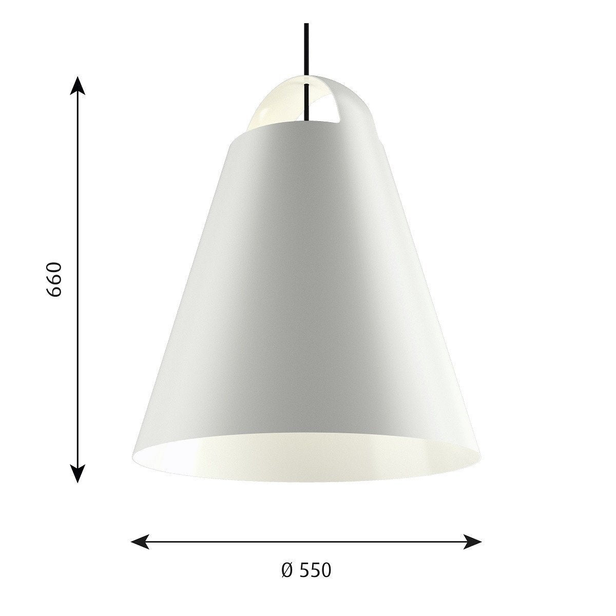 Louis Poulsen acima do pendente 660x550 mm, branco