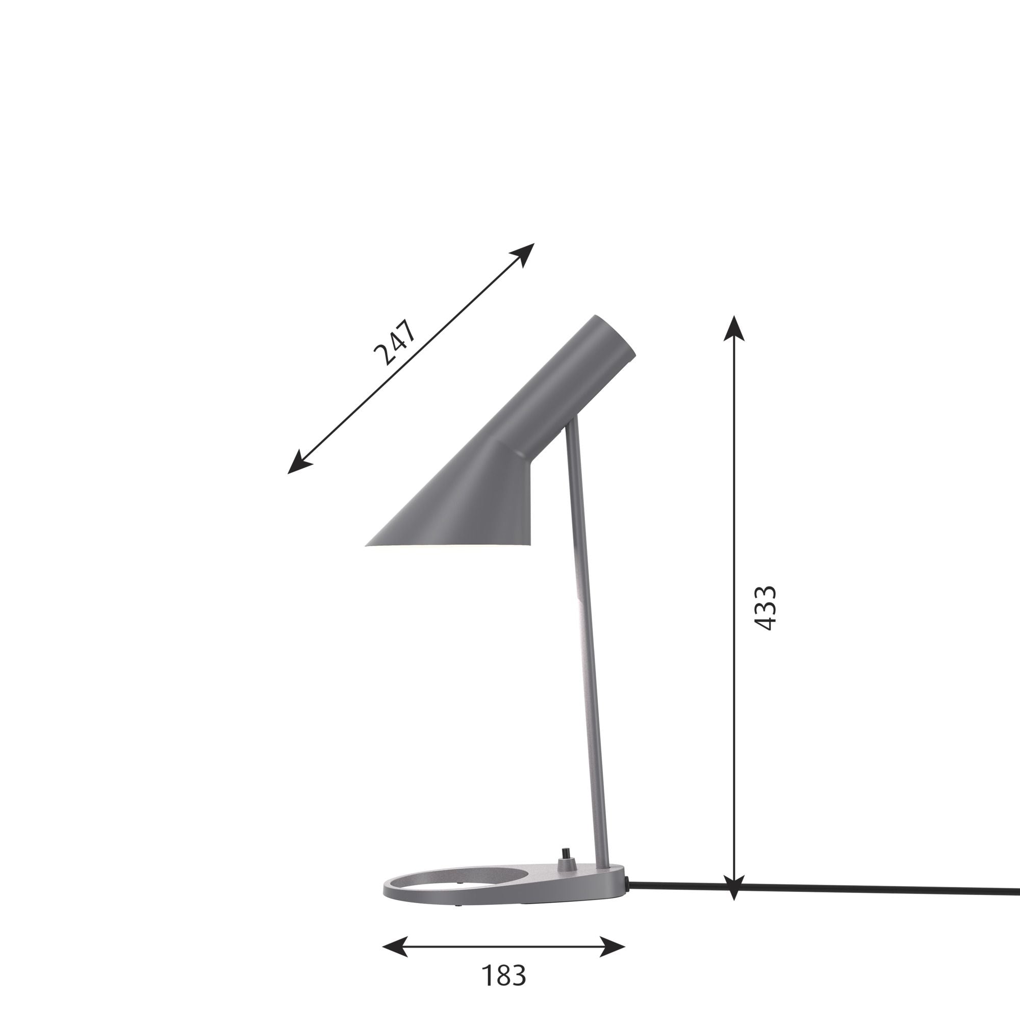 Louis Poulsen AJ Table Table Lamp V3, gris foncé