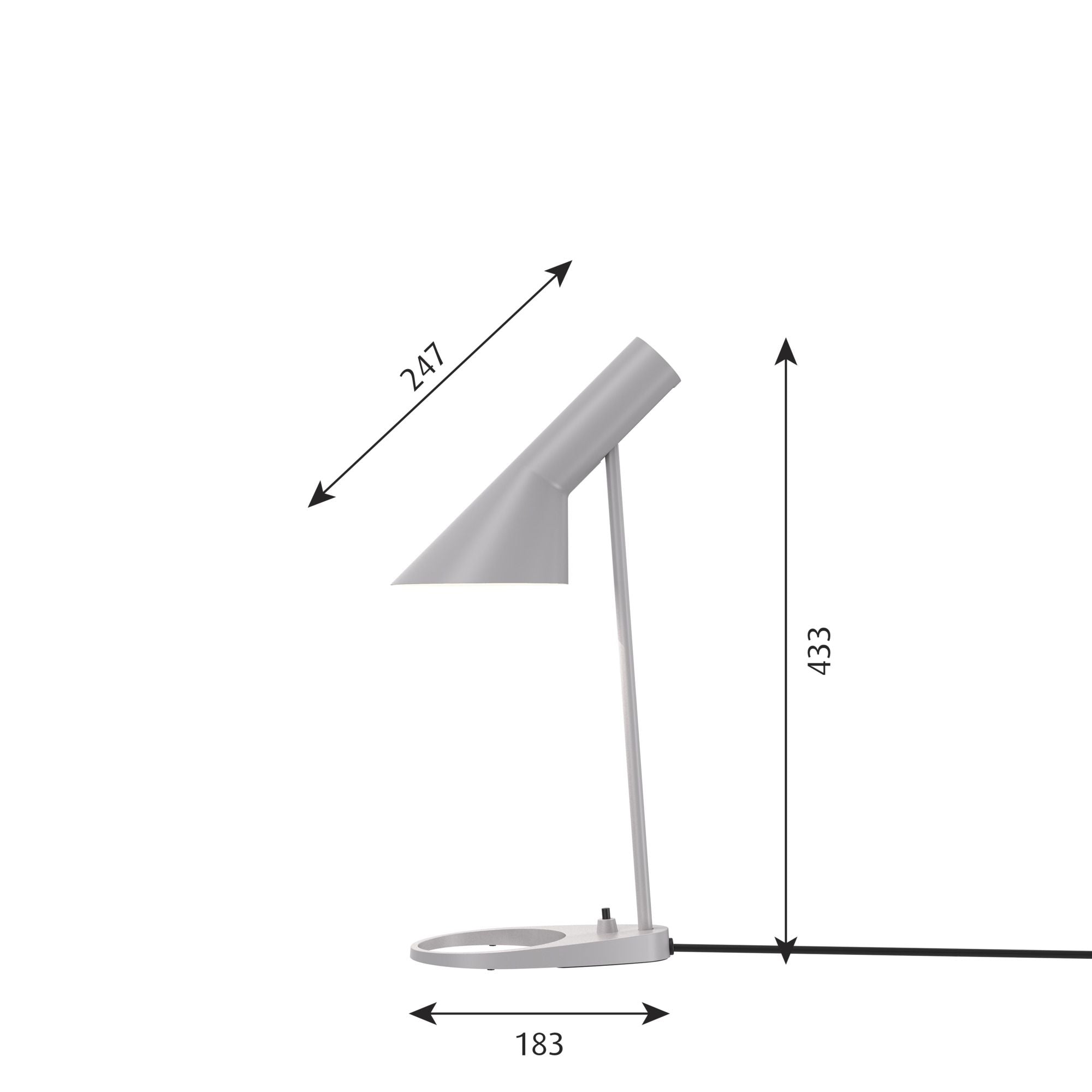 Louis Poulsen AJ Tischlampe Mini V3, hellgrau