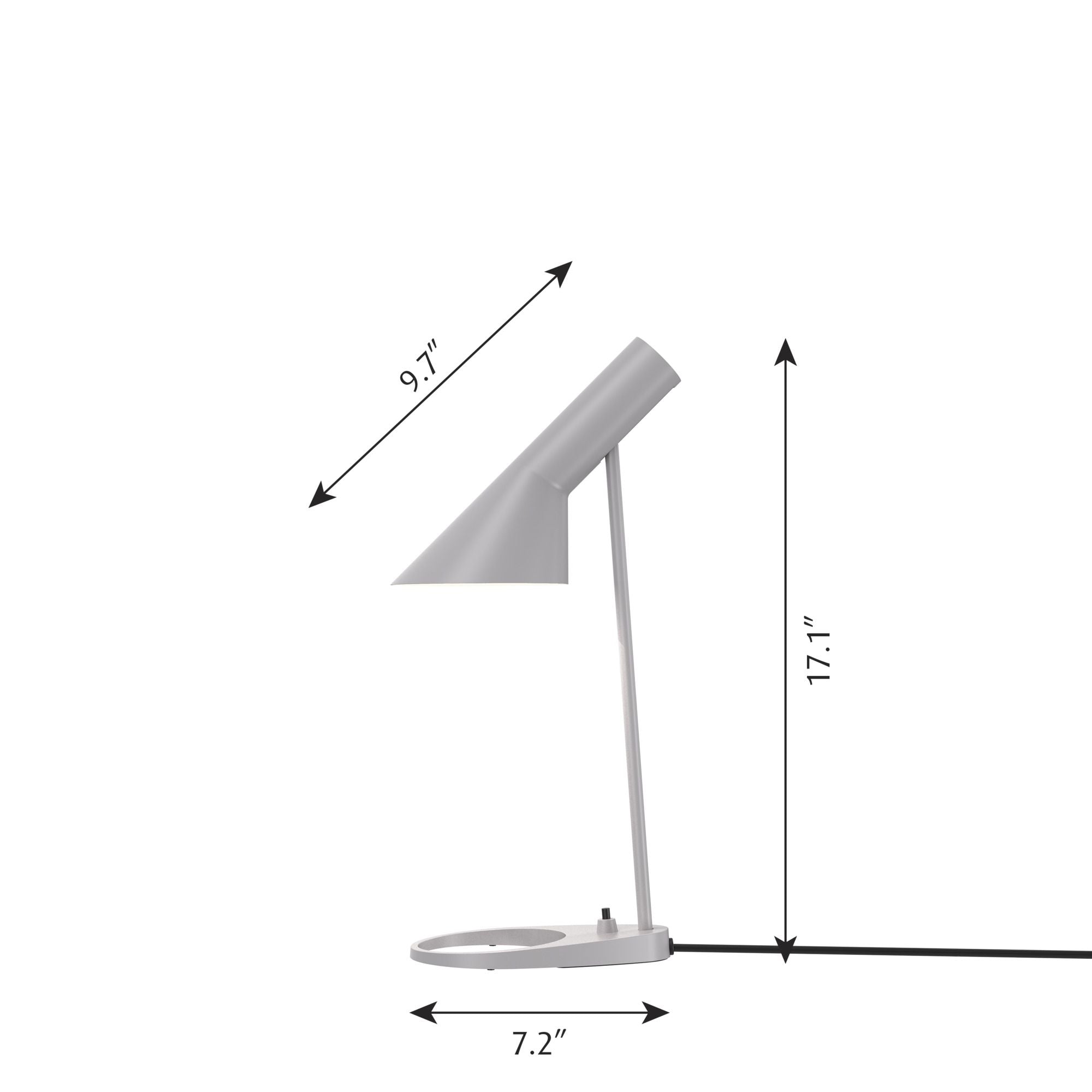 Lámpara de mesa de Louis Poulsen AJ Mini V3, gris claro