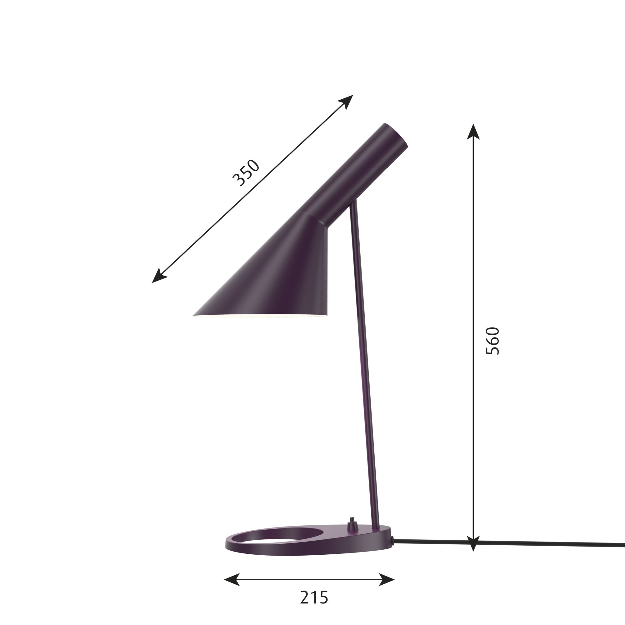 Louis Poulsen AJ Tischlampe V3, Aubergine