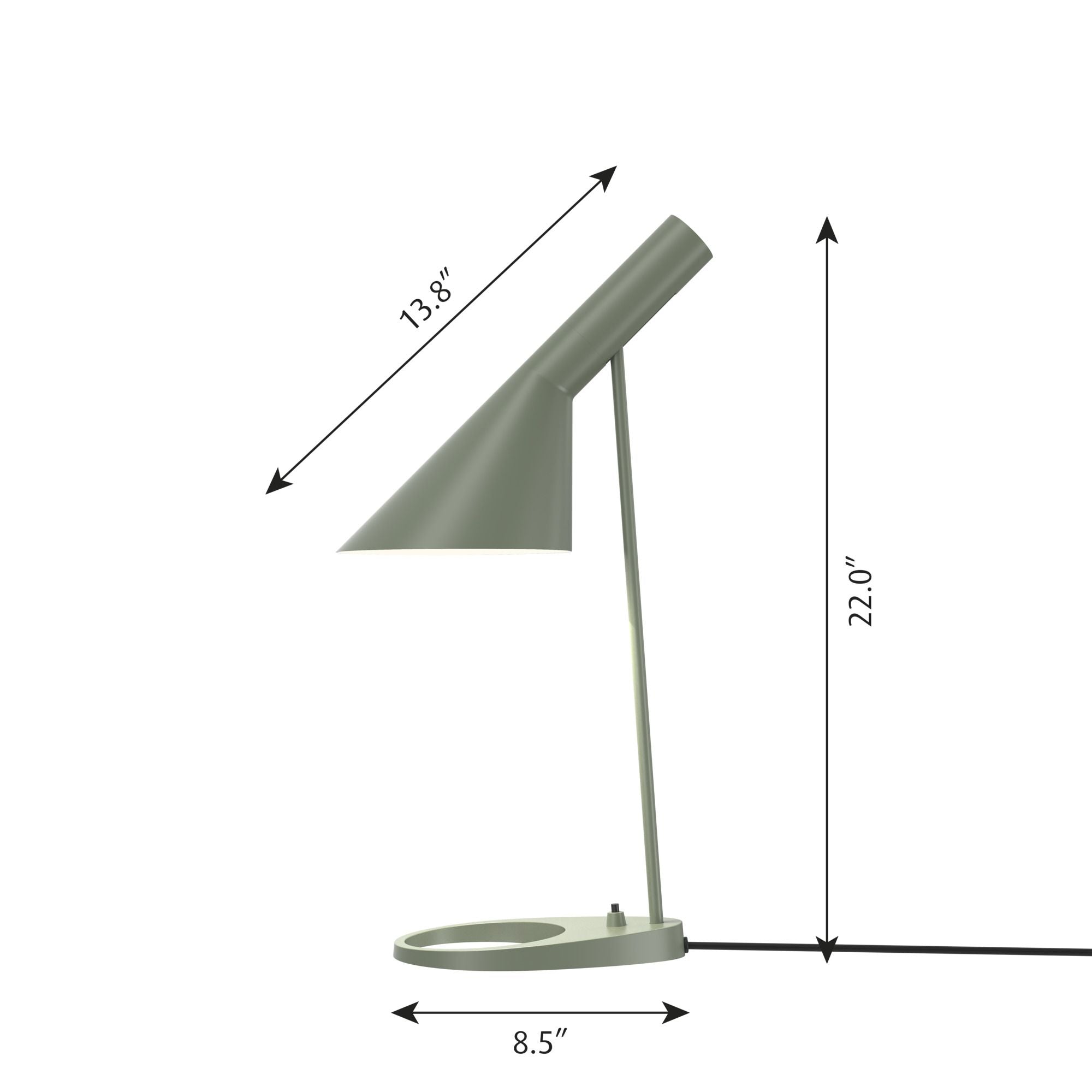 Louis Poulsen AJ Tischlampe V3, blasse Erdöl