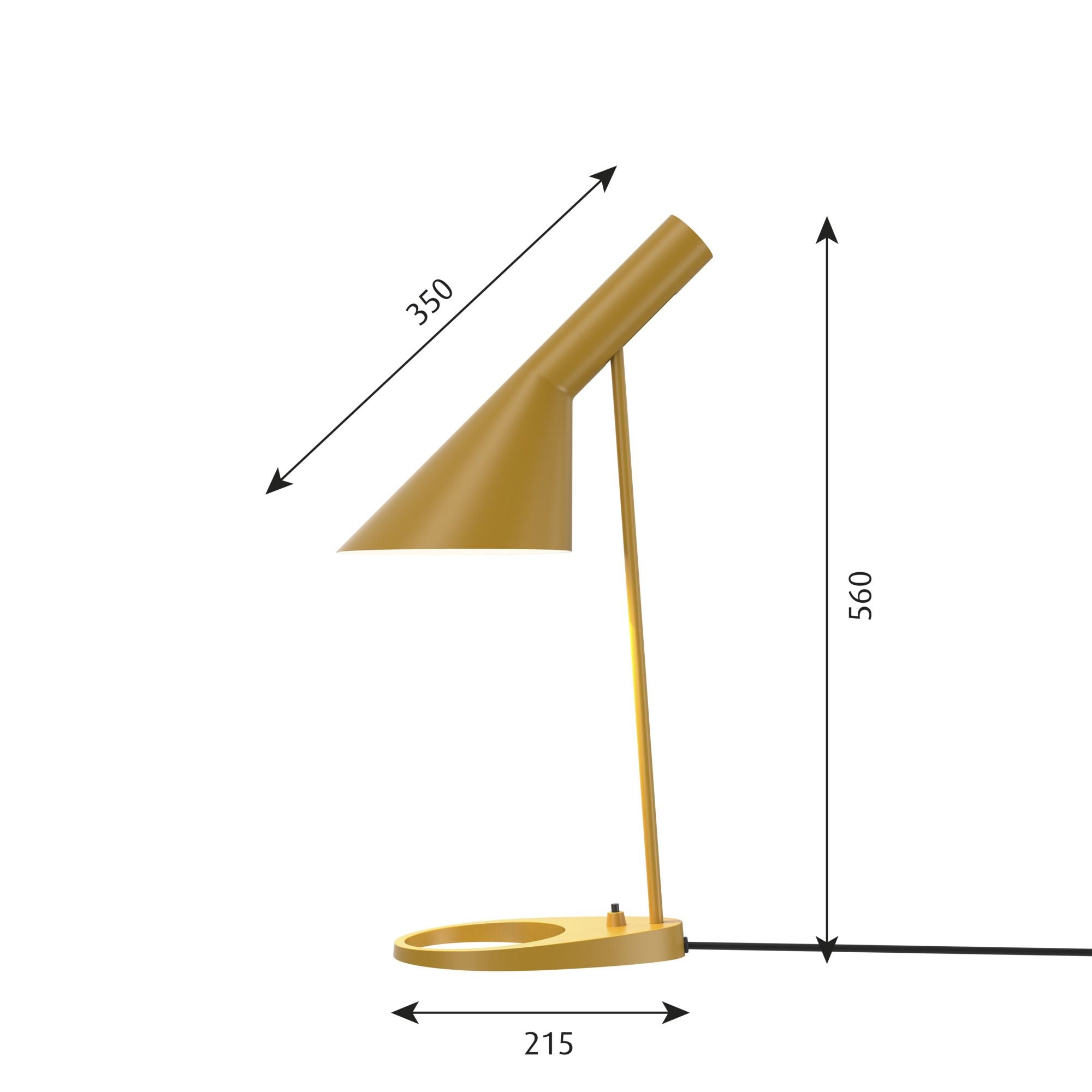 Louis Poulsen AJ Table Table Lamp V3, Oche jaune