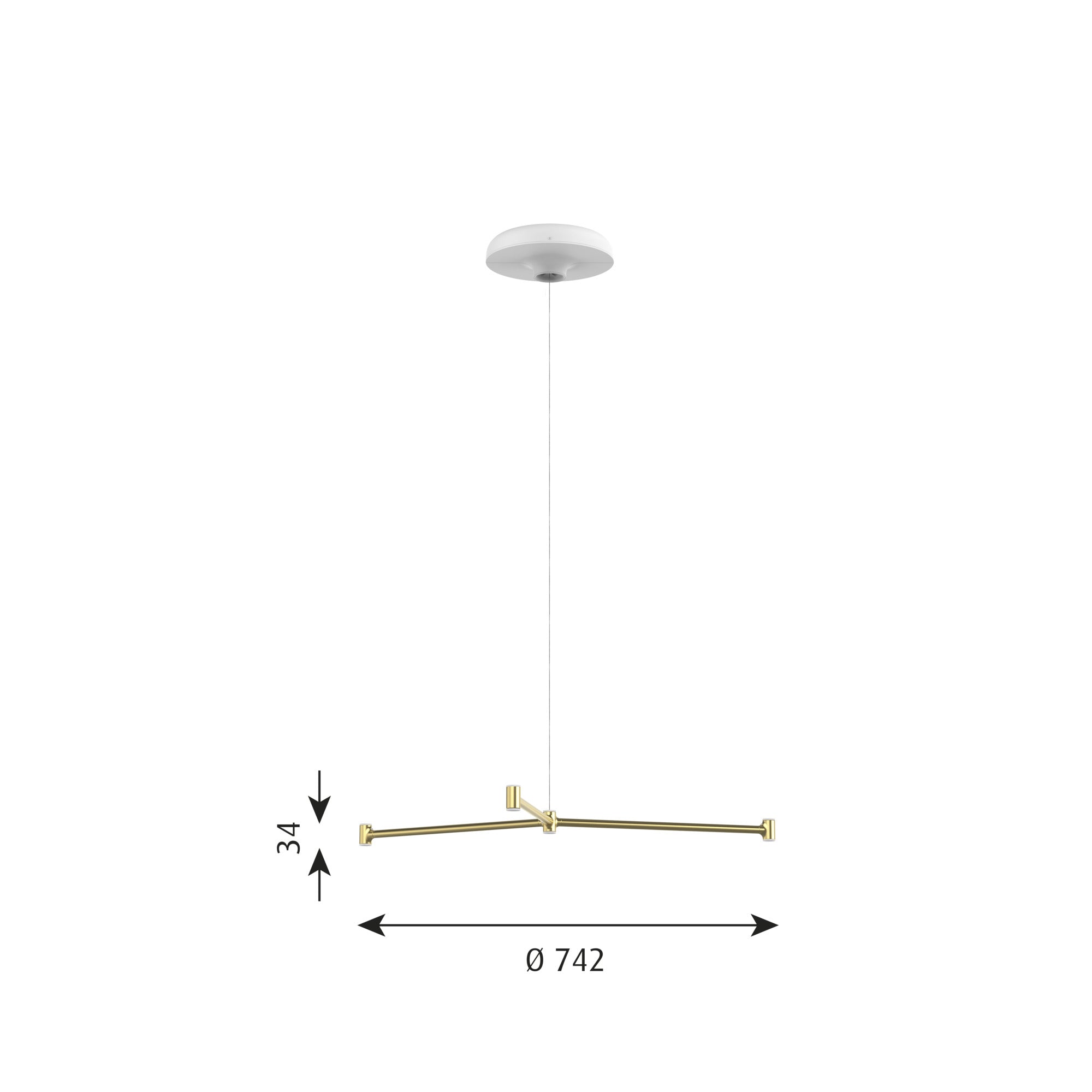 [product_category]-Louis Poulsen Dependant Suspension System 4 Circular, Brass Metallized/White-Louis Poulsen-5714693984503-5741106271-LOU-2