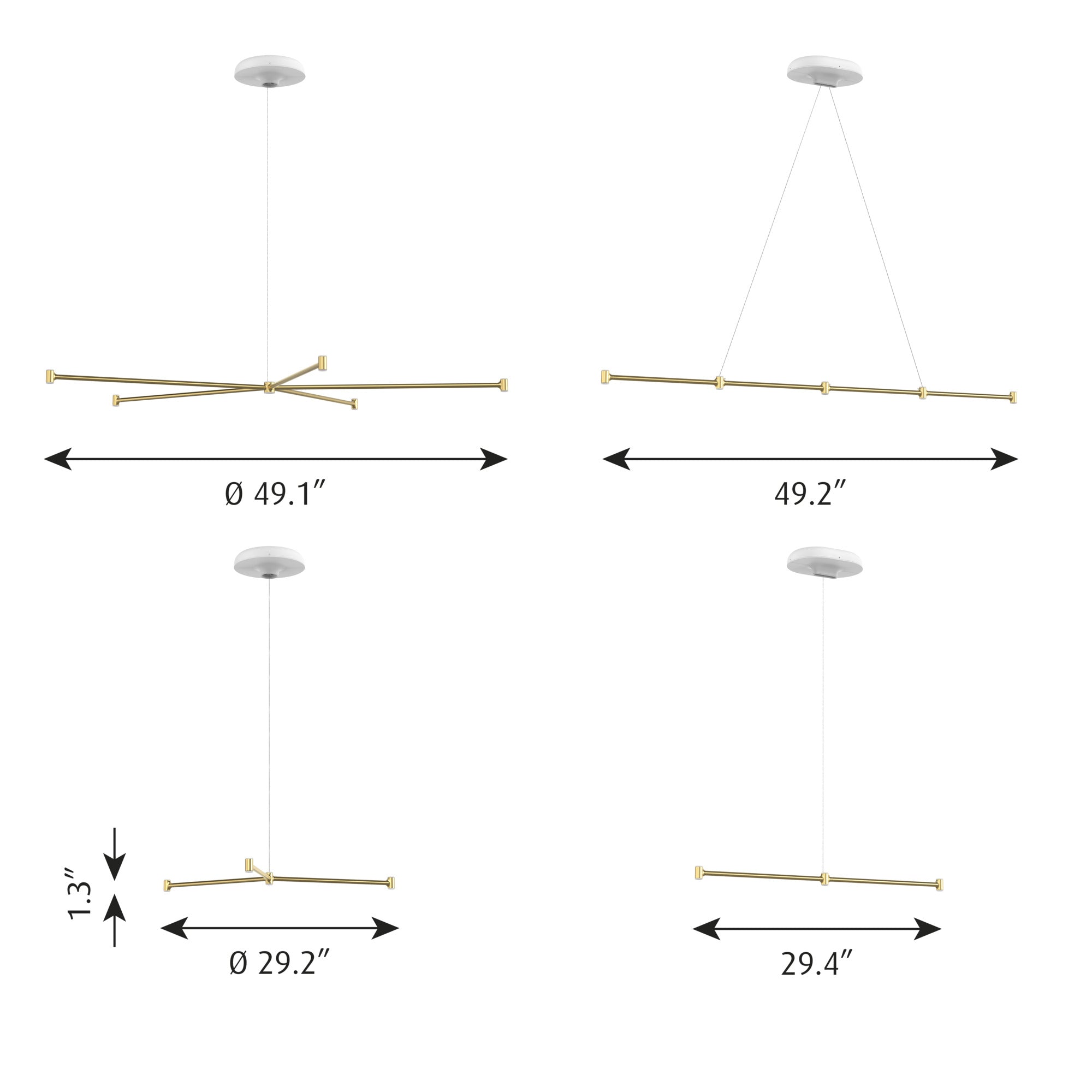 [product_category]-Louis Poulsen Dependant Suspension System 4 Circular, Brass Metallized/White-Louis Poulsen-5714693984503-5741106271-LOU-3