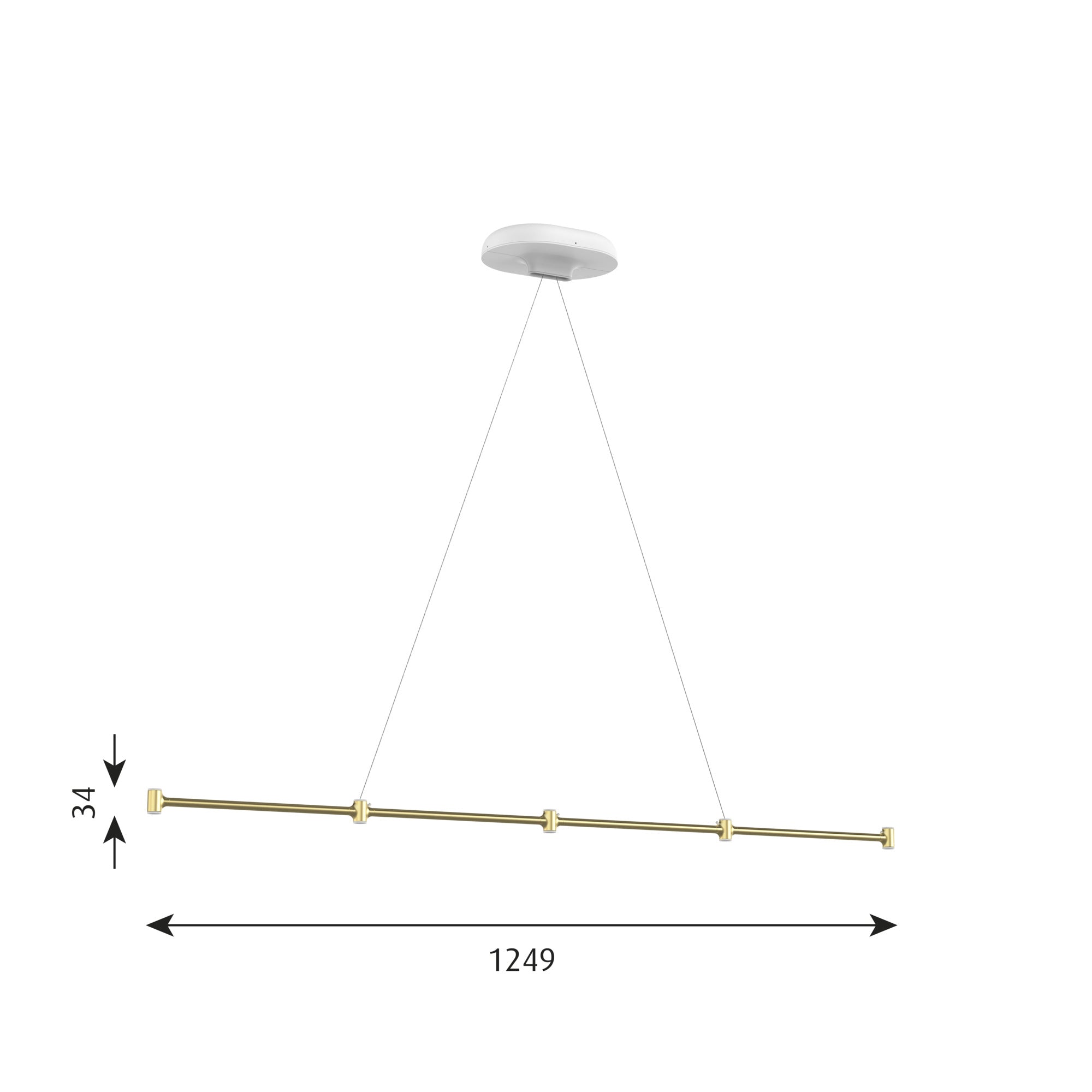 [product_category]-Louis Poulsen Dependant Suspension System 5 Linear, Brass Metallized/White-Louis Poulsen-5714693984473-5741106307-LOU-2