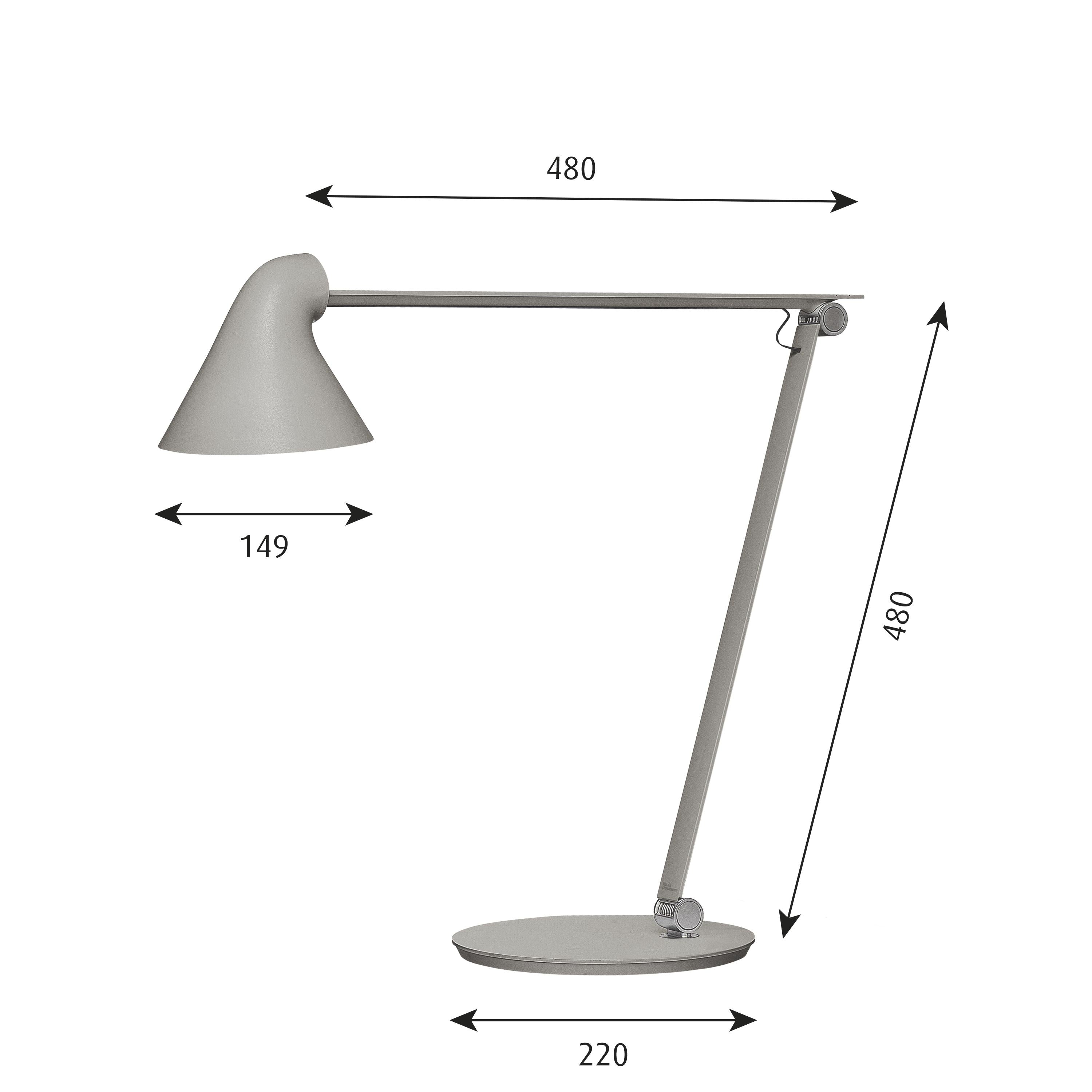 Louis Poulsen Base de lámpara de mesa NJP, gris