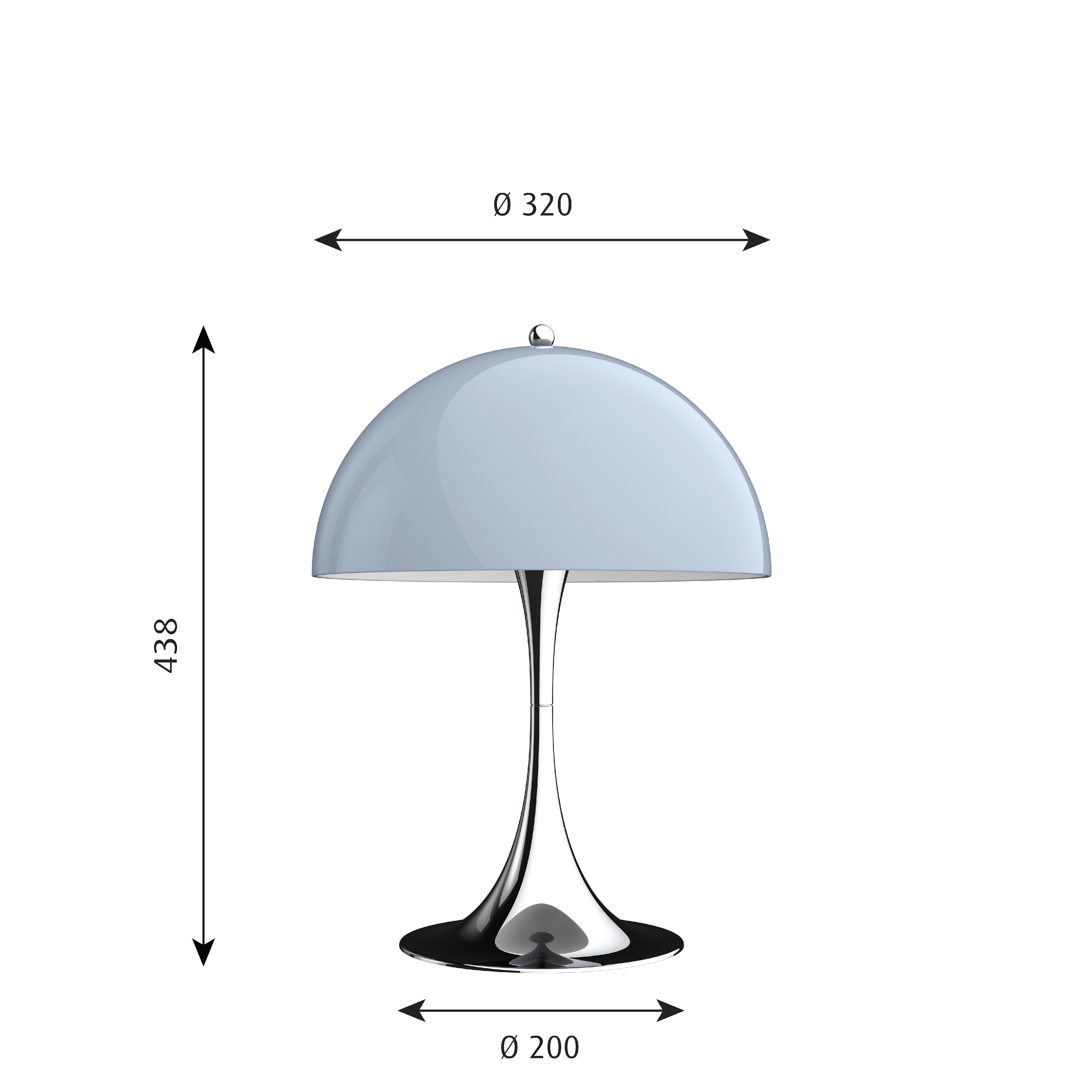 Louis Poulsen Panthella 320 Tischlampe E14, grauer Opal -Acryl