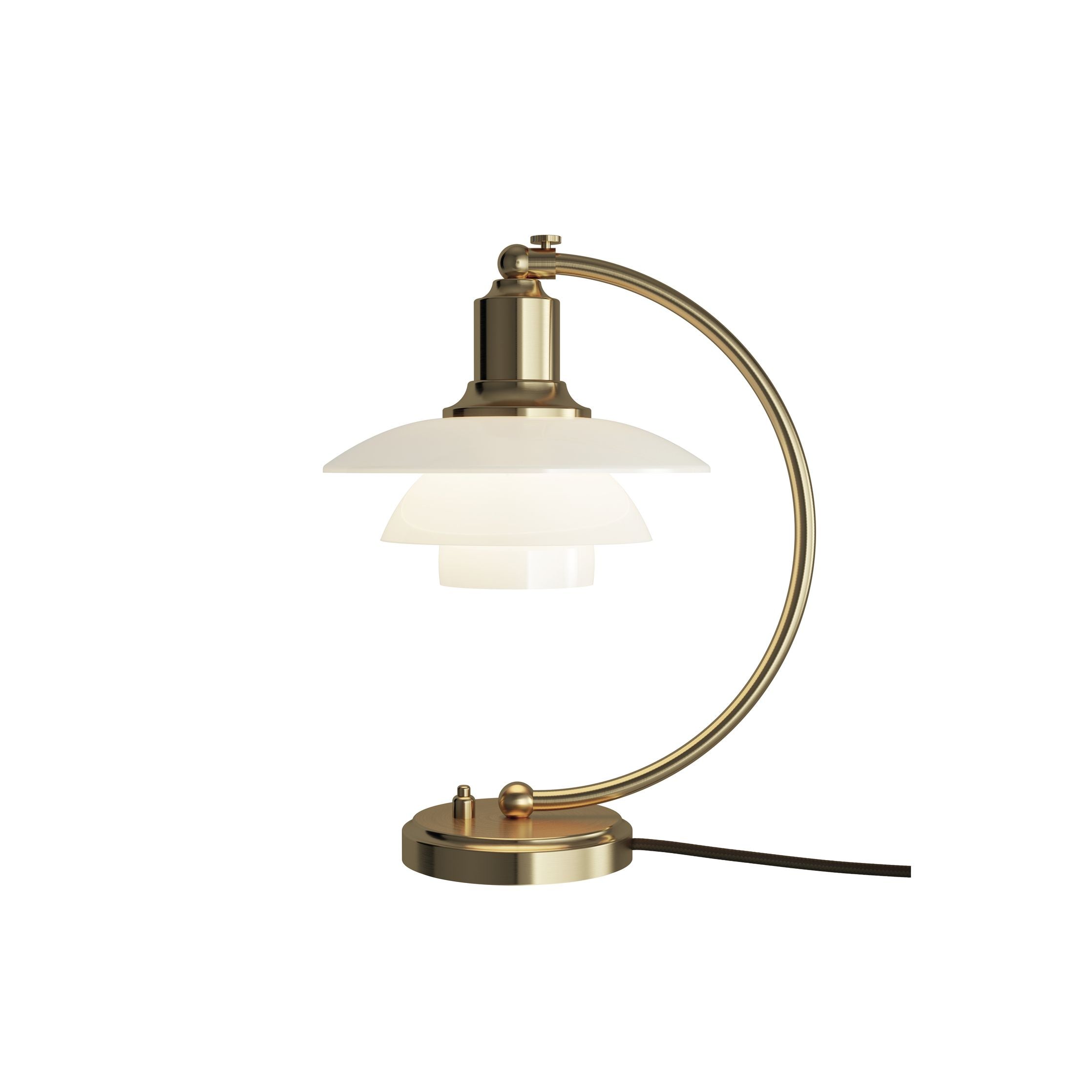 [product_category]-Louis Poulsen Ph 2/2 Luna Table Lamp, Brass/Opal Glass-Louis Poulsen-5714693290949-5744167699-LOU-1