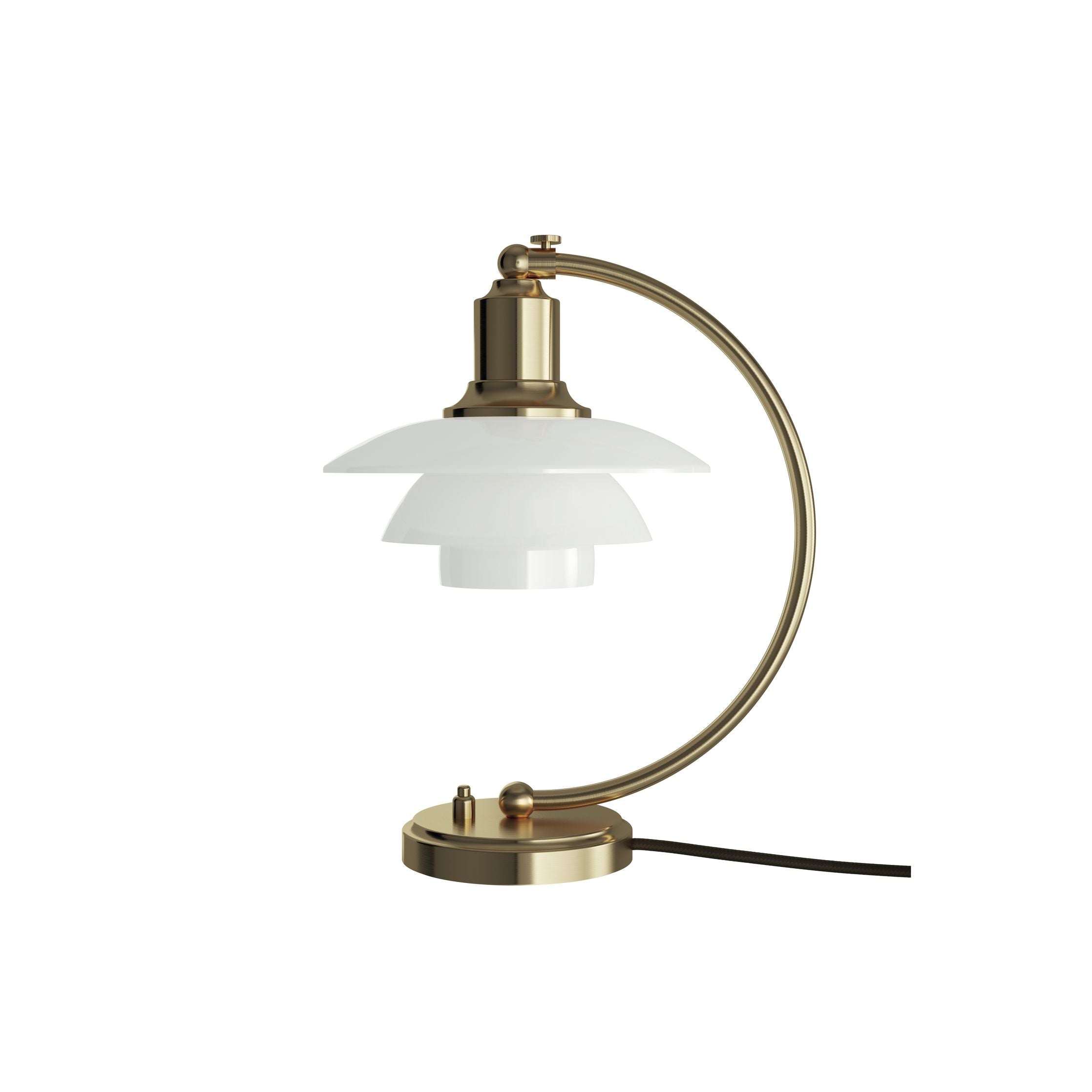 [product_category]-Louis Poulsen Ph 2/2 Luna Table Lamp, Brass/Opal Glass-Louis Poulsen-5714693290949-5744167699-LOU-2