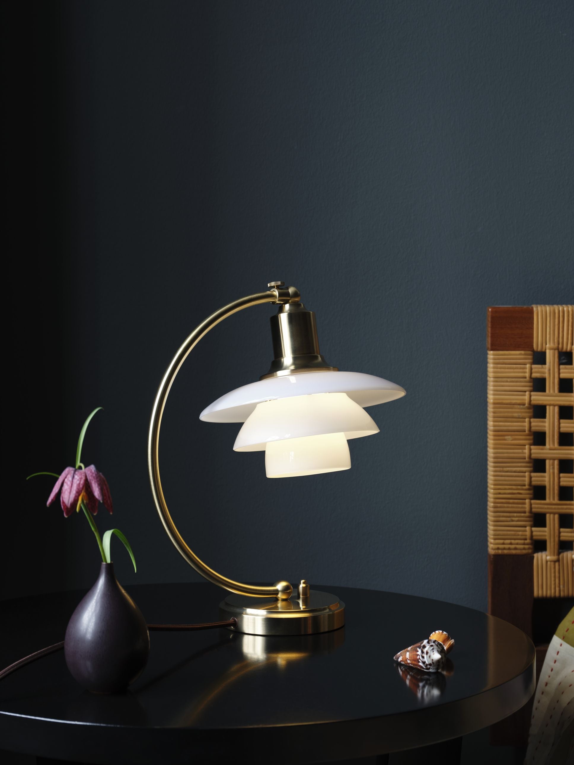 [product_category]-Louis Poulsen Ph 2/2 Luna Table Lamp, Brass/Opal Glass-Louis Poulsen-5714693290949-5744167699-LOU-4