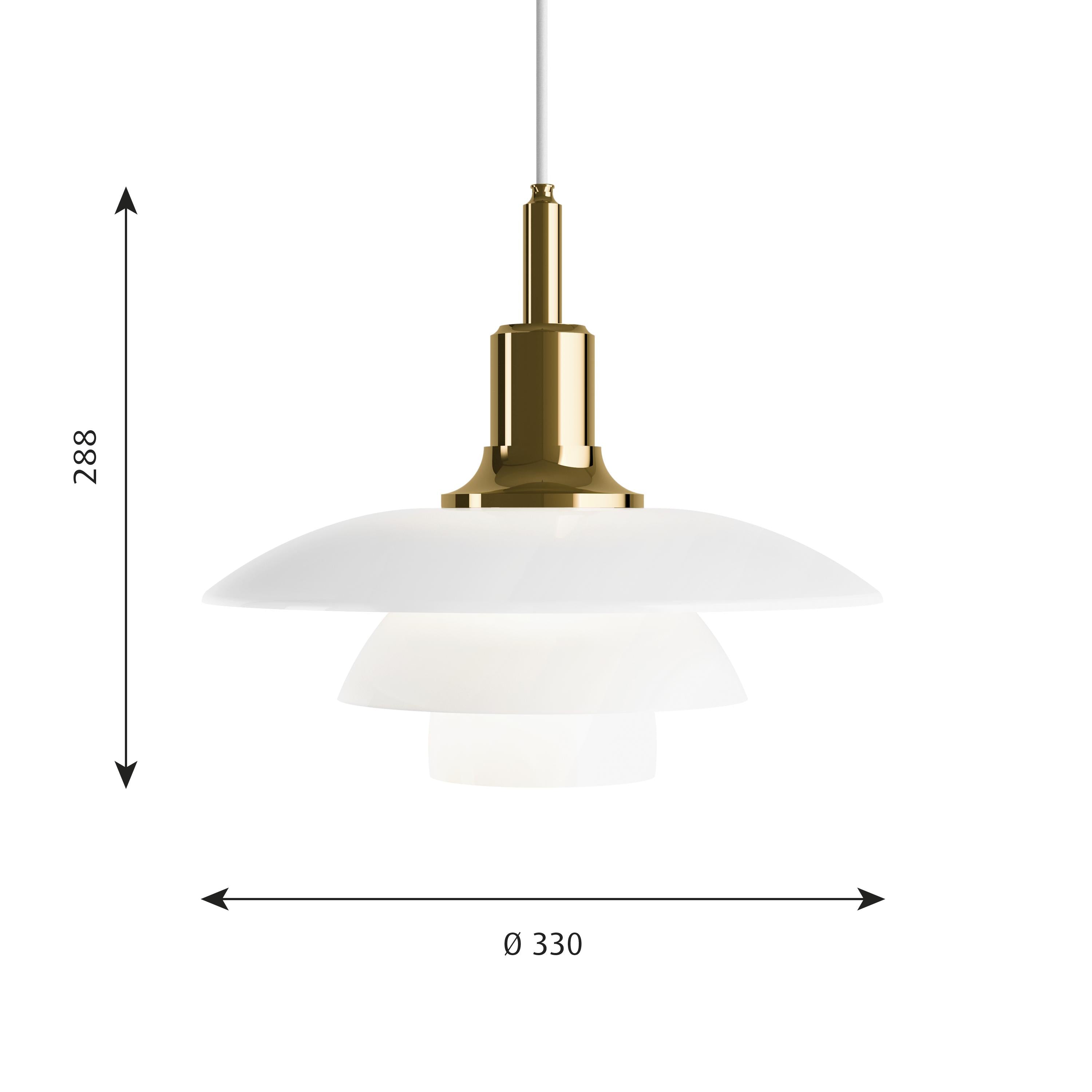 Louis Poulsen Ph 3 1/2 3 Suspension en verre, Laiton