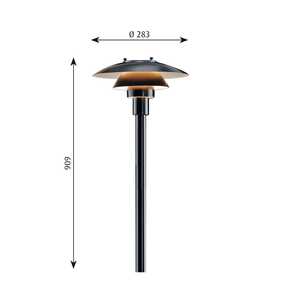 Louis Poulsen Ph 3 21/2 Bollard Lamp, Black