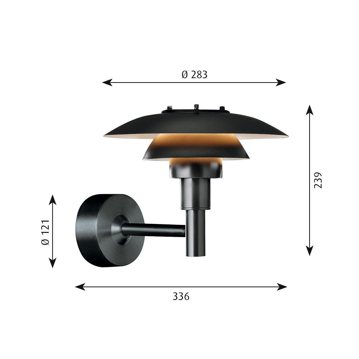 [product_category]-Louis Poulsen Ph 3 21/2 Wall Lamp, Black-Louis Poulsen-5703411167410-5743145421-LOU-3