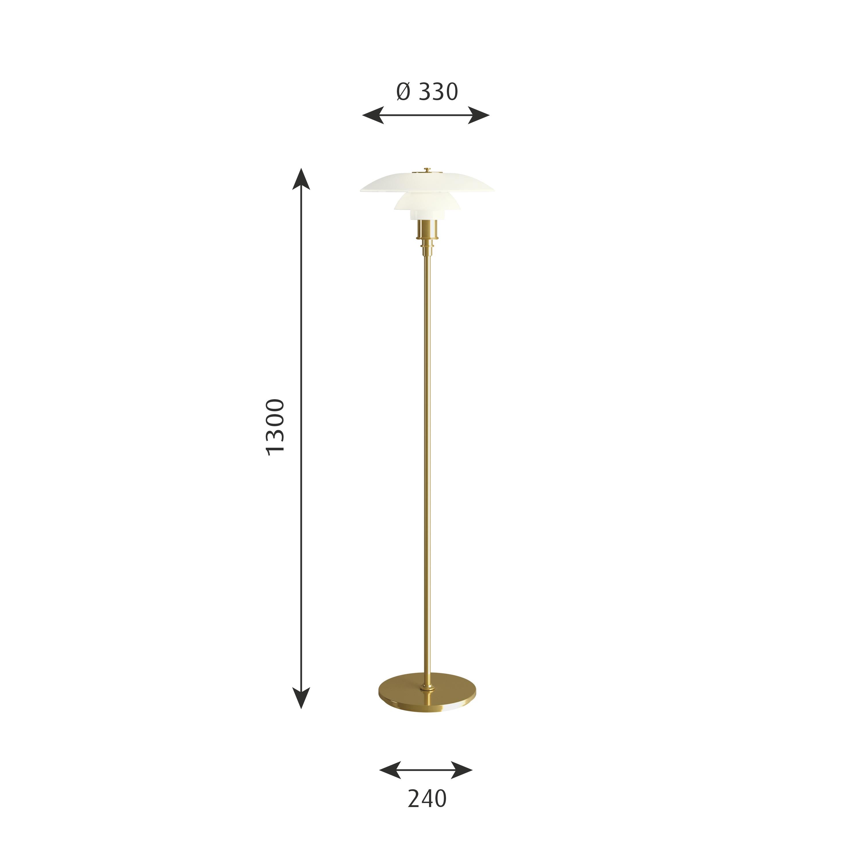 Louis Poulsen Ph 31/2 21/2 Floor Lamp, messing