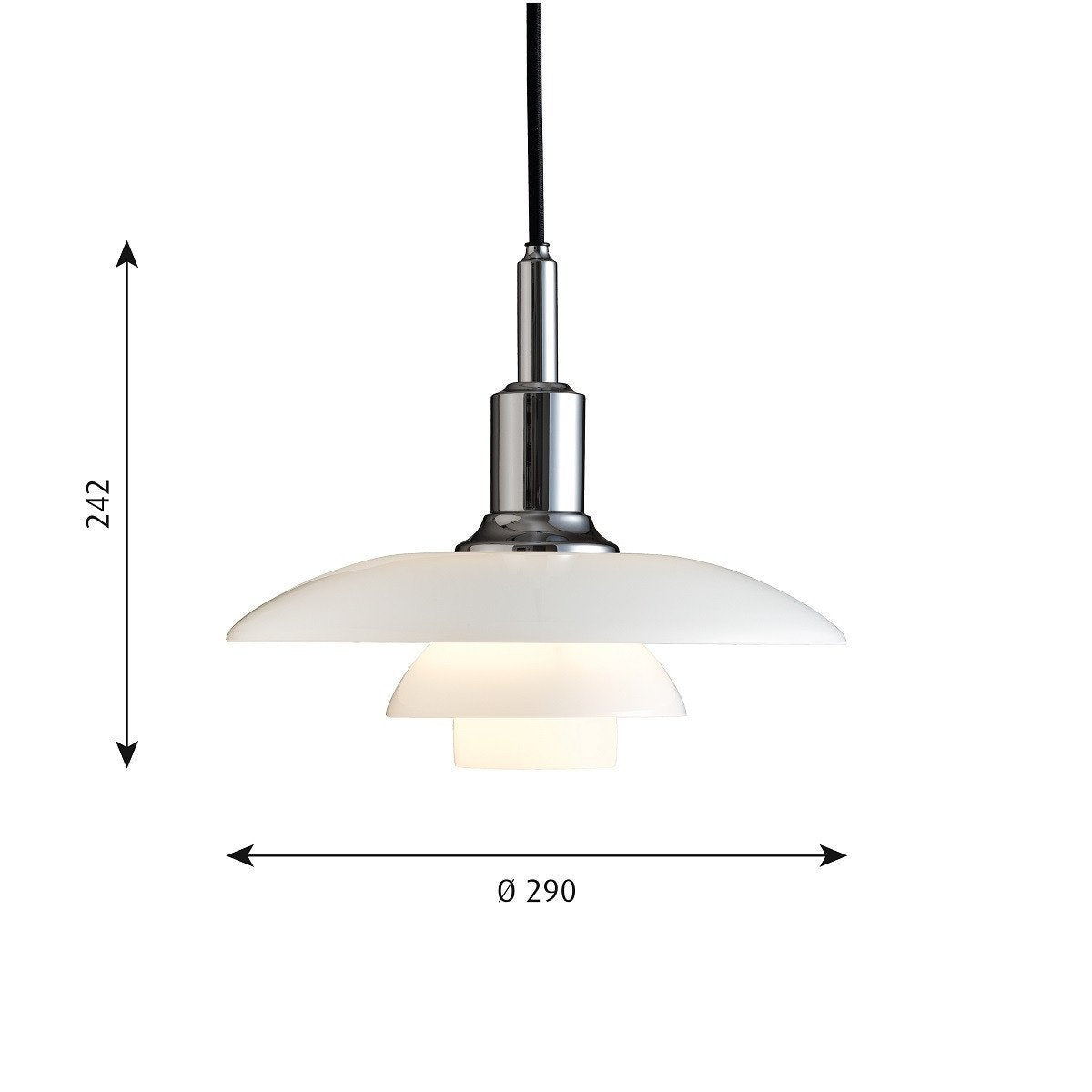 Louis Poulsen pH 3/2 hanger, verchroomd