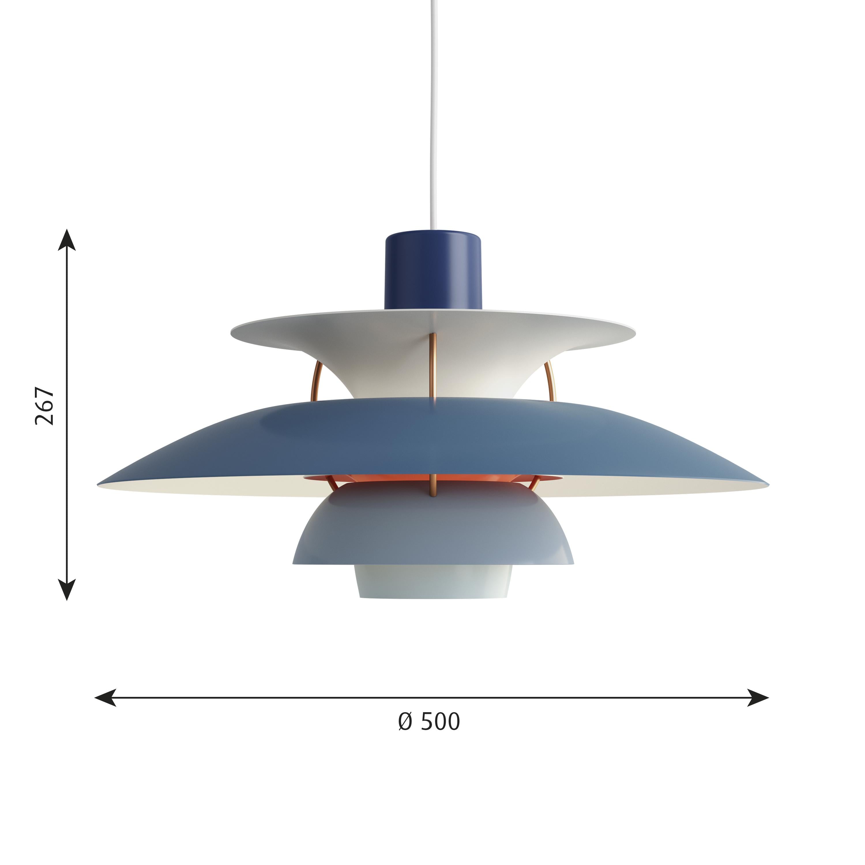 Louis Poulsen PH 5 Pendant, Treaux de bleu