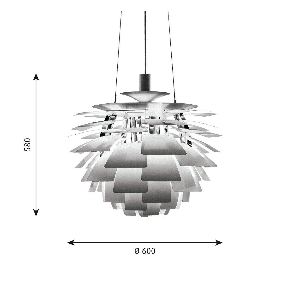 Louis Poulsen Ph Artichoke ø 600, Matt Stainless Steel